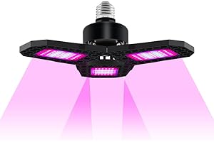 126LEDs Grow Lights E26/E27 Deformable Full Spectrum Plant Bulbs Indoor Seeds Hydroponic Lights 3 Foldable Panels UV/IR Red B