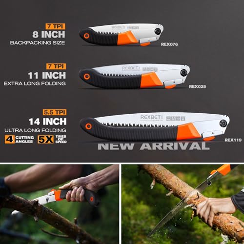 REXBETI 11-Inch Folding Saw, Heavy Duty Hand Saw, Wood & Camping, SK5 photo 8