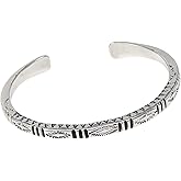 VN Jewelry Men's Solid 925 Sterling Silver Bar Cuff Bangle Bracelet - Adjusable Size