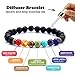 Dolland Men Women Lava Rock 7 Chakras Beads Bracelet Elastic Rope Natural Stone Yoga Meditation Bracelet Bangle