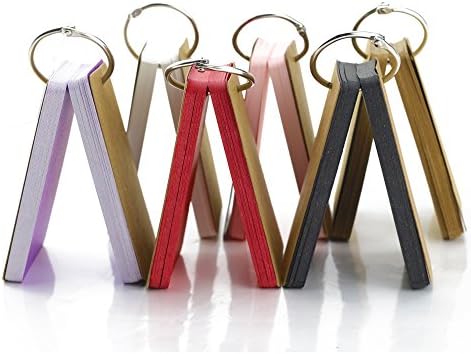 Fyess 300 Pieces Multicolor ABC Study Card Kraft Paper Cards Unruled Colored Pages with Metal Binder Ring.(6 Color, 50 Sheets Per Set, 2.2 x 3.5 Inch )