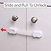 Baby Ziz Baby Safety Cabinet locks | 6 Pack White 2 EXTRA 3M Adhesive Adjustable Strap Latches for Washer Dryer Fridge Oven Toilet Appliance Drawer | Door Child Safety Cabinet Locks Child Safety Lock