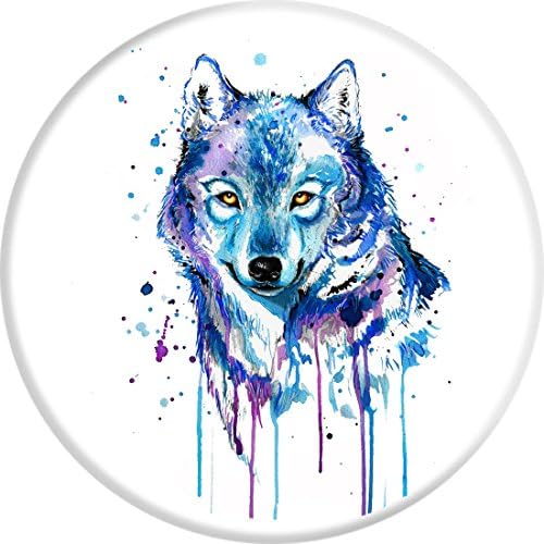 Karri CC Watercolor Wolf Print Multi-Function Holder and Mount,Expanding Stand Pop Grip Mount Socket for iPhone Cellphone Smartphones