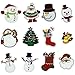 Ewinsun 12 Pcs Christmas Day, Snow Man Assorted Size Iron On Patches Sew On Decoration Patch for DIY Jeans, Clothing, Handbag, Hats