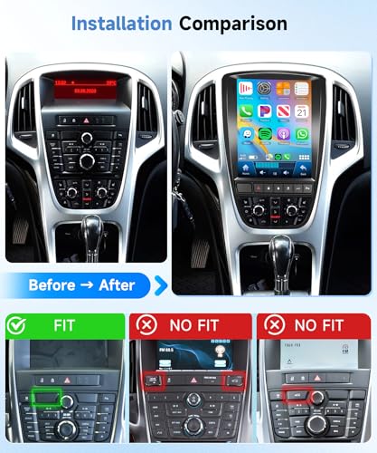 【8 Cœur 6+128G】 pour Opel Astra J/Buick Excelle 2009-2015 Autoradio avec CarPlay sans Fil Android Auto, Ecran Tactile IPS 9.7 Pouces avec FM/RDS, GPS, Bluetooth 5.0, Unterstützt 360° Panoramakameras