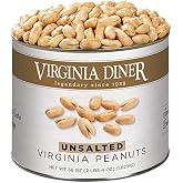 Virginia Diner Unsalted Virginia Peanuts - XL Gourmet Natural Peanuts Non-GMO, Preservative Free Gifts from Virginia Diner Since 1929-36 Oz Can