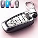 Mofei for Ford Key Cover Fob Shell Case TPU Protector Holder with Key Chain Compatible with Ford Fusion F150 F250 F350 F450 F550 Edge Explorer Escape Mustang Remote Keyless Entry (Black)