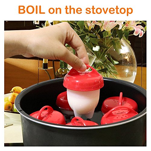 Egg Cooker Set Non-stick Silicone Egg Cups for Soft and Hard Boiled Eggs