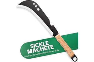 LOZHGO Sickle Machete for Yard Work Machetes for Cutting Trees Billhook Brush Clearing Sickle Garden Tool Brush Axe Harvest Knife Heavy Duty Machete Sickle for Gardening Billhook Machete Camping
