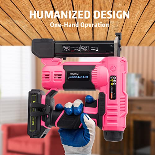 BHTOP 20V Cordless Brad Nailer＆Stapler, 18 Gauge 2 in 1 Stapler Kit