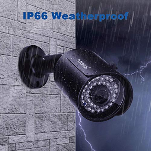 FLOUREON House Security Camera System 1080N DVR + 4 Pack 1.0MP CMOS Lens CCTV Security Camera 1500TVL Night Vision Remote Access Motion Detection (4CH+ 4X 1500TVL Camera) - Thumbnail 2