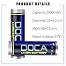 18650 Battery, DOCA 3.7V Rechargeable Li-ion Batteries 2600mAh 3.7 Volt 18650 Batteries(1 Pair) - Applicable for LED Torches,Handheld Flashlight and Headlamp(CE Certified)