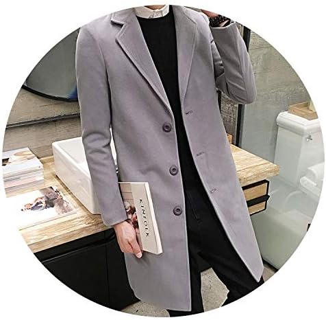 New Winter Wool Coat Men Leisure Long Sections Woolen Coats Men's Pure Color Casual Fashion Jackets/Casual Men Overcoat