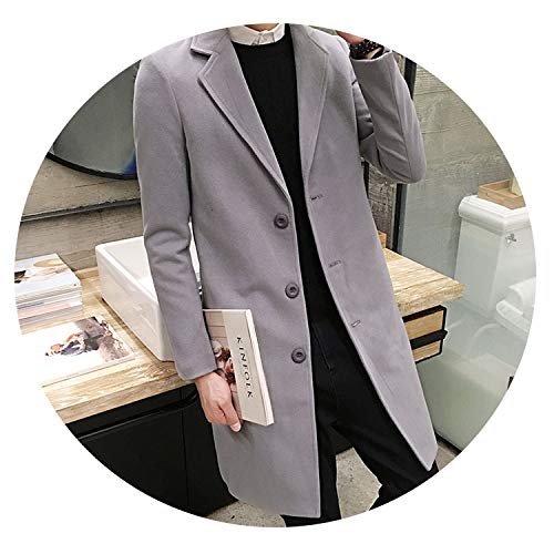 New Winter Wool Coat Men Leisure Long Sections Woolen Coats Men's Pure Color Casual Fashion Jackets/Casual Men Overcoat