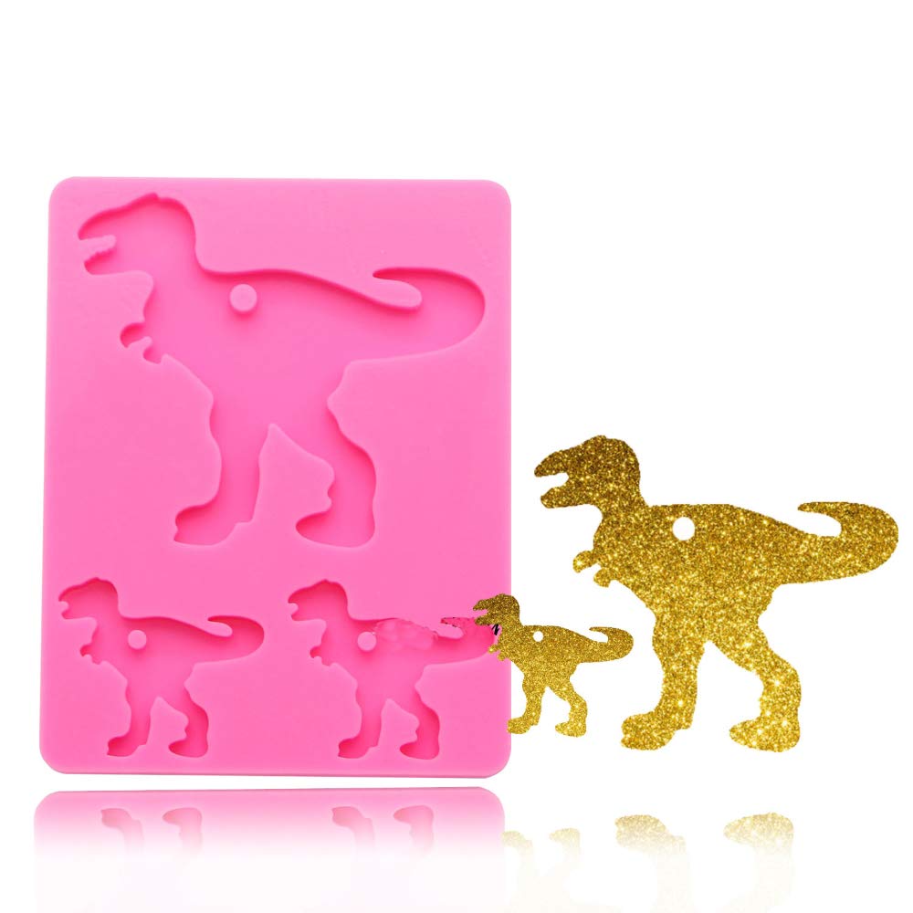 Photo 1 of 1PC Cute Dinosaur Family Keychains Pendant Silicone Mold for DIY Gum Paste Mould Pudding Crystal Chocolate Candy Cupcake Cake Topper Decoration Handmade Ice Cream Fondant Jelly Shots Desserts