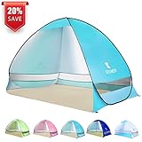 BATTOP Pop Up Beach Tent Camping Sun Shelter Outdoor Automatic Cabana 2-3 Person Fishing Anti UV Beach Tent Beach Shelter, Sets up in Seconds (LightBlue)