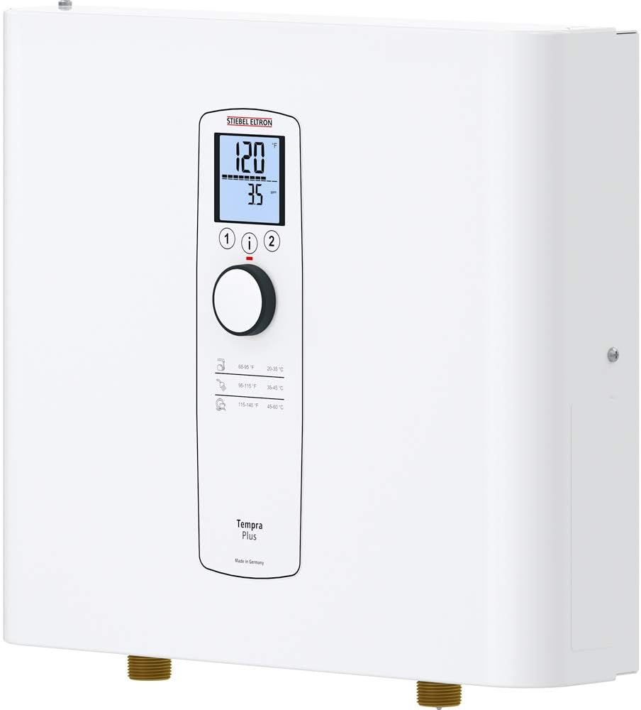 Stiebel Eltron Tankless Water Heater – Tempra 24 Plus – Electric, On Demand Hot Water, Eco, White - - 