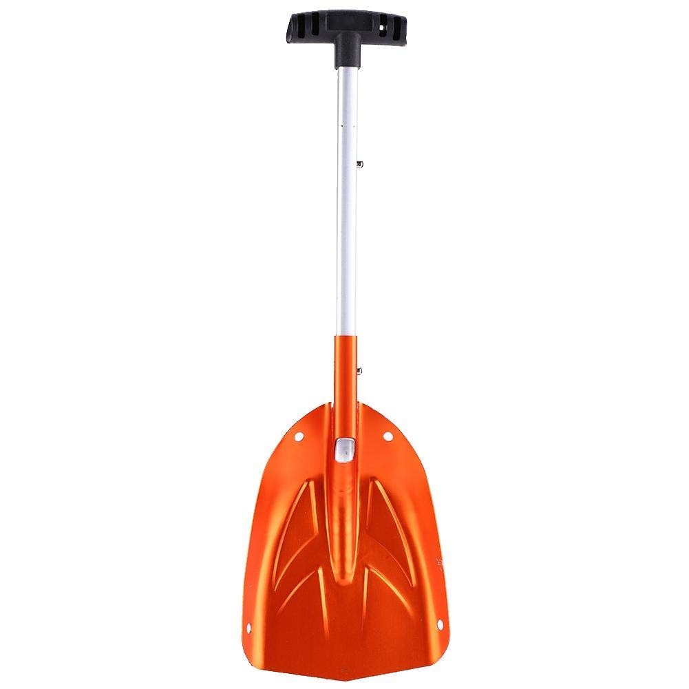 Metal Snow Shovel Aluminium Alloy Telescopic Retractable Winter Ice Snow Shovel Outdoor Camping Tool Orange