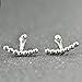 Sterling Silver Ear Jackets Earrings Chic Bead Ball Stud Ear Jackets Swing Front Back 2 In 1 Earring Cuff Set For Birthday Graduation Party Women