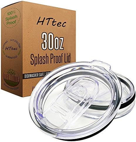 HTtec 2 Pack 100% Spill Proof Rtic Lids &amp; Yeti Lids Tumbler - NO LEAK &amp; Splash Proof Replacement Silicon Slider Locking Closure - Straw friendly Rambler - Open Close Sliding Sealed (2, 30 oz)