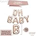 Rose Gold Oh Baby Balloon - 16 Inch, Foil Oh Baby Balloons for Baby Shower Decorations | Oh Baby Letter Balloons Rose Gold for Gender Reveal Party Supplies | Oh Baby Welcome Home Baby Girl Decorations
