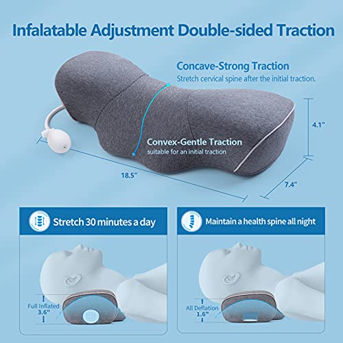 Neck Pillows for Pain Relief Sleeping, Inflatable Heated Cervical Neck