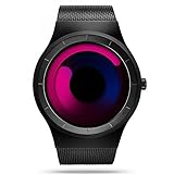 Gets Men Wrist Watch Stainless Steel Mesh Unique Design Watch Cool Aurora Dress Watches