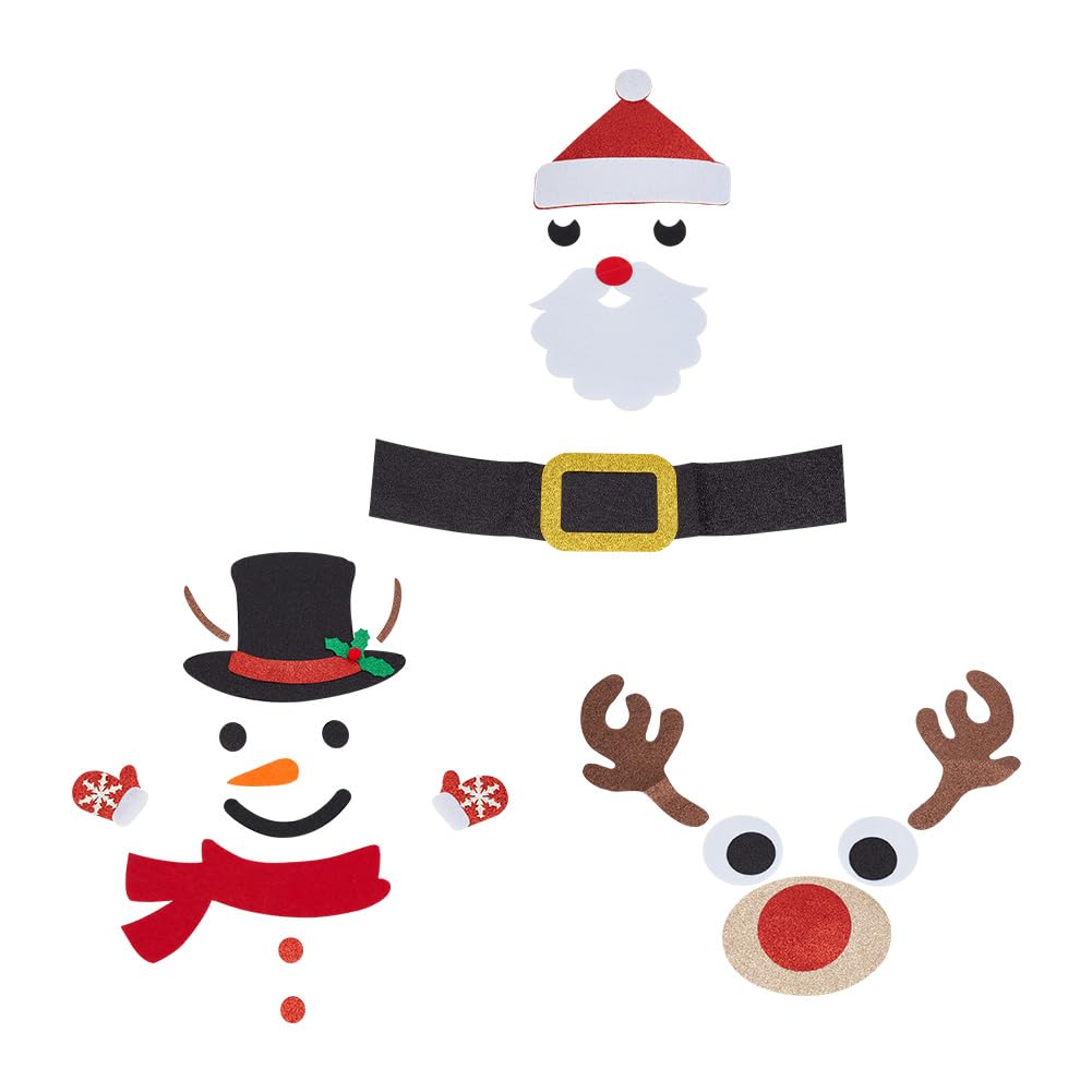 DELORIGIN 3 Sets Christmas Door Stickers Christmas Snowman Wall Stickers Deer Window Clings Xmas Decals Art Wall Decorations Holiday Snowflake Santa Claus for Christmas Home Party DIY Crafts