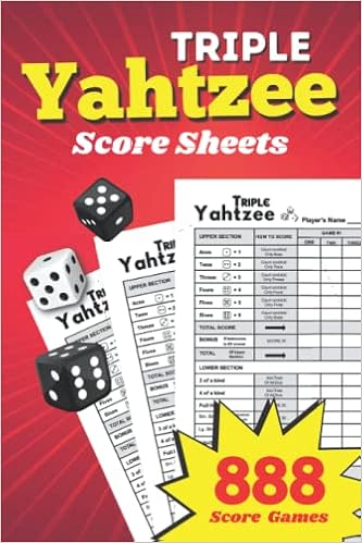 triple yahtzee score sheets triple yahtzee score pads 888 sheets for scorekeeping publishing goldenline 9798417847622 amazon com books