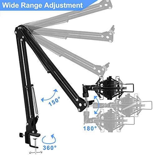 Condenser microphone with adjustable arm stand.