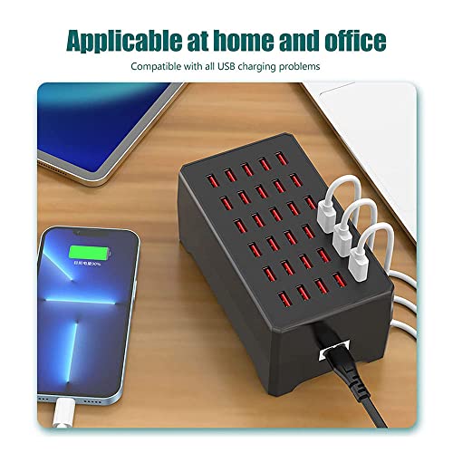CRONY WT268 30USB PORTS, Smart Charger Station,150W, Safe, Fast Charging, Charge Multiple Devices, Sponge Foot Pad, PWM Power Management Chip, Fire Retardant