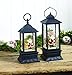 Lighted Snow Globe Lantern: 11 Inch, Black Holiday Water Lantern by RAZ Imports (North Pole Santa)