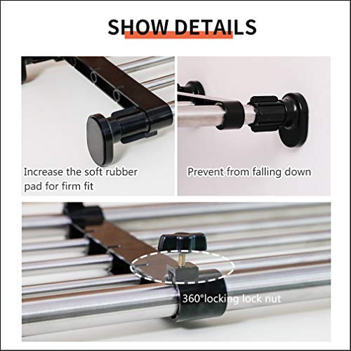 Hershii Expandable Closet Tension Shelf Rod Adjustable Metal Storage
