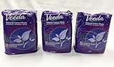 Veeda Pads Ultra Thin Night Pads with Wings, Natural Cotton, Super, 3 Packs of 12 Count Each