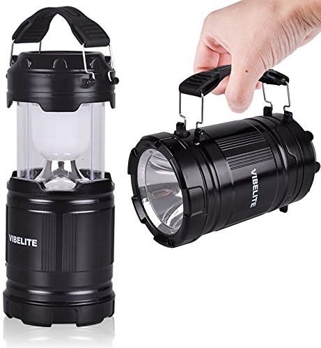 LED Lantern with Flashlight Collapsible Tough Lamp Super Bright 200 Lumen Collapsible Outdoor Camping Lantern 2 Pack