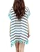 Yonala Women's Stripe Chiffon Trim Beachwear Bikini Cover-Up,Stripe,One Size