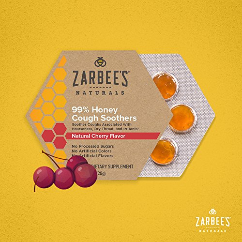 Zarbee's Naturals 99 Honey Cough Soothers, Natural Cherry Flavor,Drops