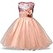 NNJXD Girls Dress Christmas Eve Xmas Snow Holiday Halloween Party Dresses