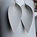 White Genuine Leather Leaf Earrings //A New Grace Earrings // Sterling Silver // Joanna Gaines Inspired