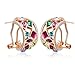FAIRY COUPLE Hoop Earrings with Coloful Crystals E484