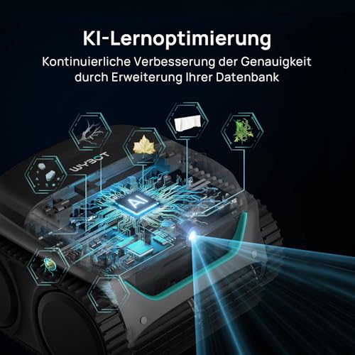 WYBOT (New Model) C2 Vision-A Wireless Pool Robot Battery with AI Camera, 8 Modes, Strong Suction, Dual Filter, Waterline, Pool Robot Battery Wall and Floor, App Teal Green