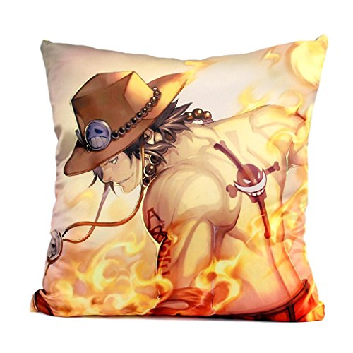 Anime One Piece Ace Double-sided Print Stuffed Plush Soft Comfortable Pillow 45 X 45CM