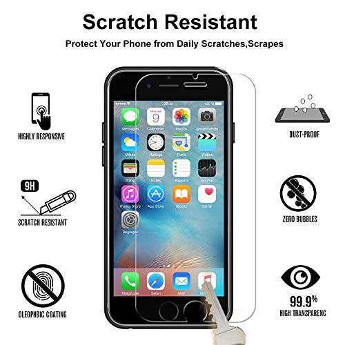 ivoler Coque pour iPhone 6s Plus / 6 Plus + 3X Protecteur D\'écran en Verre Trempé, Fibre de Carbone Silicone Souple TPU Housse Etui Coque de Protection avec Absorption de Choc et Anti-Rayure