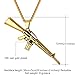 Men Personalized Punk Necklace Jewelry Stainless Steel 18K Gold Plated Rock Army Style Cool AK47 / M9/ M16 / Uzi Rifle Shape Pendant, Chain 22