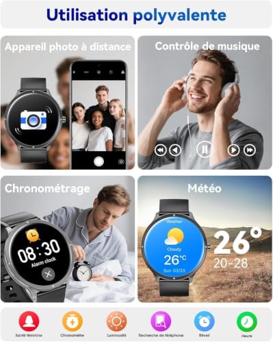 Men's Smart Watch, 1.75" AMOLED Large Screen Fashion Smartwatch, Double Straps/Bluetooth Calls/Pedometer/Heart Rate Monitor/Sleep Monitor/100+ Sports Modes for Android iOS (Brown) (Black)