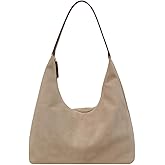 Slouchy Suede Shoulder Bag for Women Suede Purse Tote Bags Hobo Handbag Underarm Bag for Work Travel Winter Fall