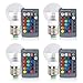 Aifulo LED Color Changing Light Bulb, 4 Pack 3W Dimmable RGB Light Bulbs, E27 E26 Screw Base RGBW 16 Color with IR Remote Control for Home Bar Party KTV Stage Mood Ambiance Lighting