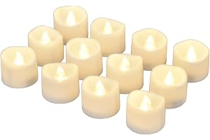 eLander LED Tea Lights Flameless Candle with Timer, 6 Hours on and 18 Hours Off, 1.4 x 1.3 Inch, Warm White, [12 Pack]