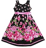 Sunny Fashion Girls Dress Hot Pink Flower Belt Party