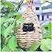 2 Pack Bird House, Hanging Birdhouse Hummingbird Nest Fiber Hand-Woven Roosting Pocket, Sparrow House for Finch & Canary